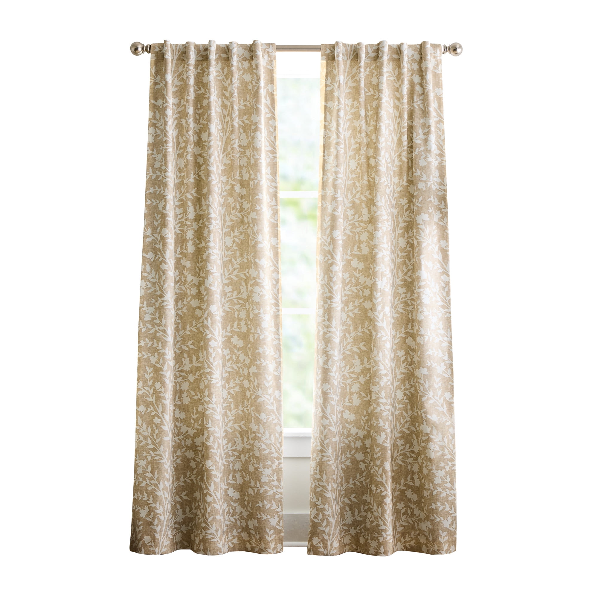 Martha Stewart Amelia Curtain Panel Pair, Linen, Back Tab, Blackout, Indoor, Adult, 2 Piece Set, 37" x 95"
