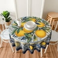 thumbnail image 2 of Nappe Ronde Citron 60 Pouces Lavable Réutilisable Décoration Nappe pour Cuisine Fête, 2 of 5