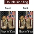 thumbnail image 6 of Patriotic Memorial Day Boots Garden Flag 12.5x18 Double Sided, Small Burlap Honor the Brave Yard Flags Banner Independence Day American Veterans Outdoor House Decorations (ONLY FLAG), 6 of 6