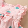 thumbnail image 6 of ibuvkizy Girls Summer Dresses Baby Princess Dress Toddler Kids Girls Flowers Print Pattern Outfit Bow Three-piece Toddler Birthday Party Gown Kids Cute, 6 of 9