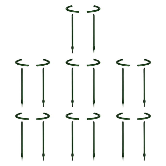 14 piezas de estacas de soporte para plantas, anillos de soporte para flores, varillas semicirculares para jaulas de exterior 14cmx14cm