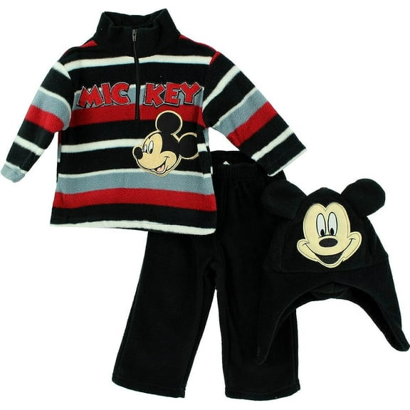Disney Mickey Mouse Mickey Toddler 3 Piece Zipper Top, Hat & Pant Set 2T