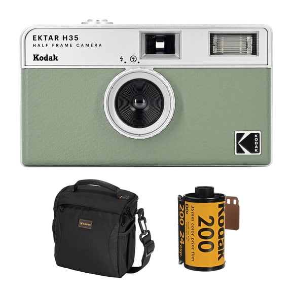 Kodak EKTAR H35 Half Frame Film Camera, Sage with Start Shooting Kit