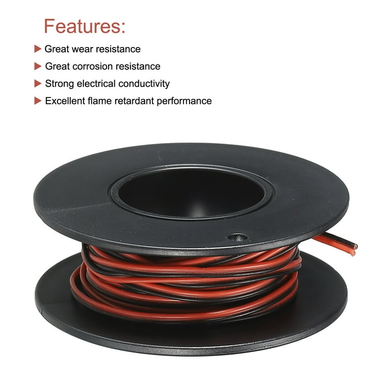 2 Conductor Parallel Silicone Wire 30AWG 30 Gauge Red Black Electrical Wire  Tinned Copper Spool 3.0m/10ft 
