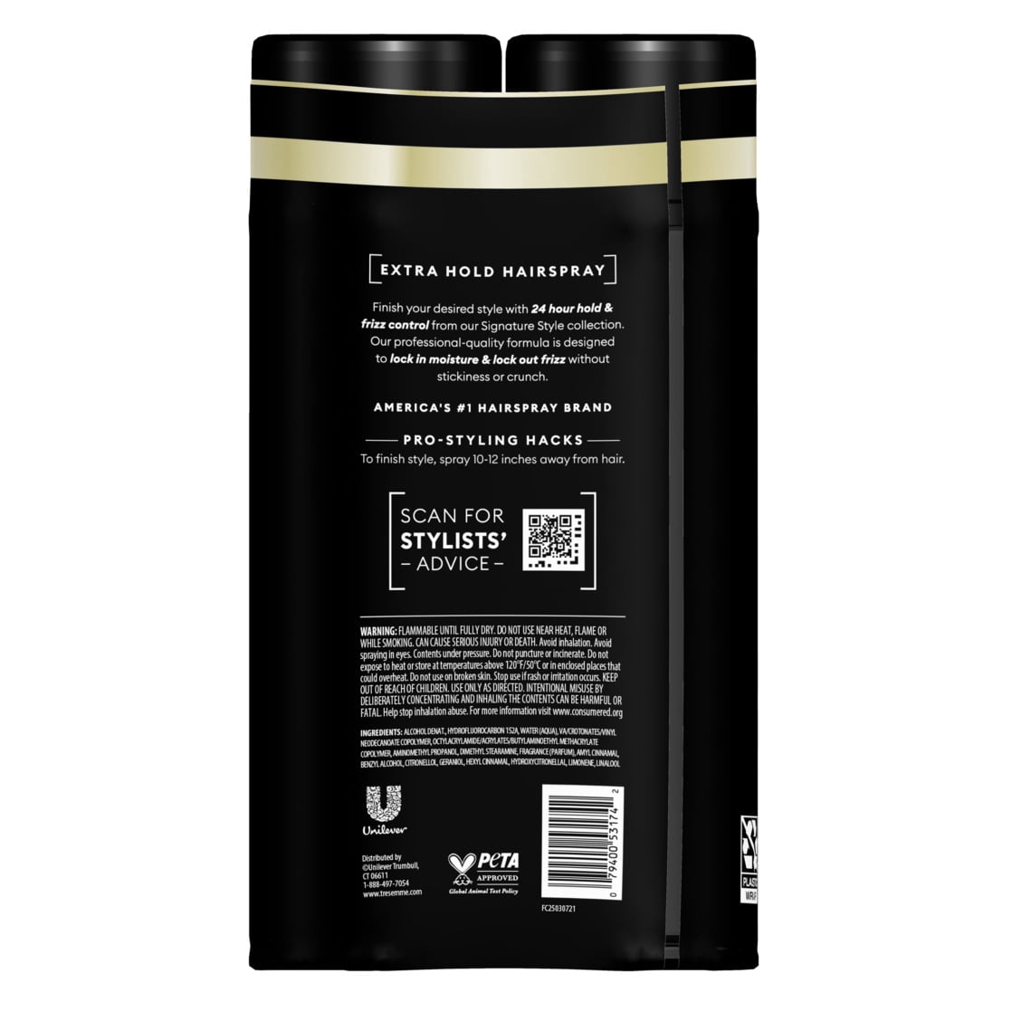 Tresemme Extra Hold Hairspray 24H Frizz Control, 11 oz 2 Count
