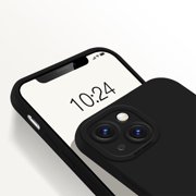 3 in 1 for iPhone 15 Case, Luxury Silicone Rubber Upgraded Lens Protection, Soft Microfiber Lining Shockproof Protective Slim Fit Phone Case Cover for iPhone 15, Black