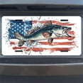 thumbnail image 7 of License Plate, Bass and American Flag Decorative Front,Personalized Stainless Steel License Plate Cover For Men Women,12.2" X 6.2", 7 of 7