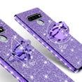 thumbnail image 4 of LG Stylo 6 Glitter Phone Case, Ring Kickstand Girls Women Diamond Sparkly Case for Cover for LG Stylo 6 - Purple, 4 of 5