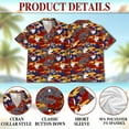 thumbnail image 5 of Netecom Sakura Redheaded Crane Hawaiian Shirt for Men, Japanese Nature Style, Button Down Summer Beach Short Sleeve, S-5XL, 5 of 6