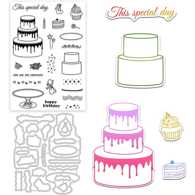 Heart Die and Stamp Set for Scrapbooking Clear Animated Stamps and Cutting Dies for Card Making Photo Album Decorations, Adult Unisex, Size: One size
