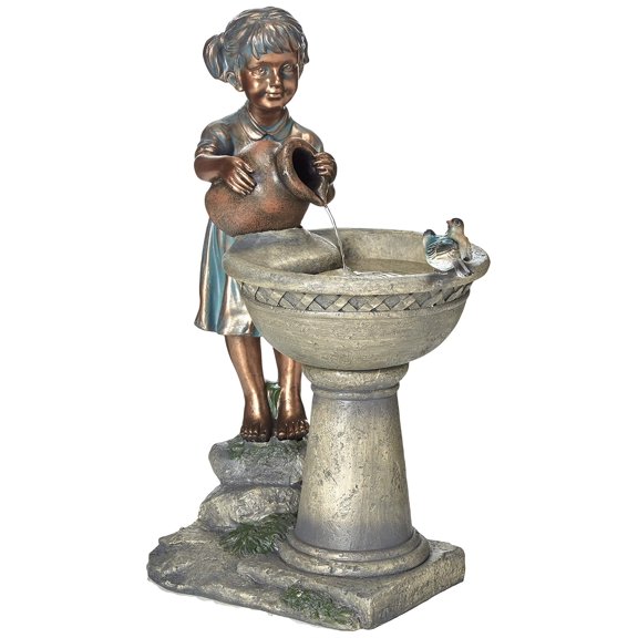 Jeco Versando Bird Bath Outdoor Water Fountain
