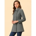 thumbnail image 3 of Abrigo Largo De Invierno Con Cuello Peter Pan Y Doble Botonadura Para Mujer Gris oscuro XS, 3 of 7