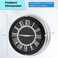 thumbnail image 3 of Costway 13.5 Inch Silent Wall Clock with Silver Frame Silver Roman Number Glass Cover, 3 of 9