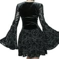 thumbnail image 4 of Wdgfv Costumes for Morticia Long Black Gothic Bat Sleeve Dress Halloween Cosplay Costumes for Women, 4 of 9