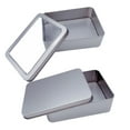 thumbnail image 5 of Monyance Household Storage Container Silver Metal Tin Cans with Clear Window for Party Favors 2pcs(4.92X3.54X1.57Inches), 5 of 10
