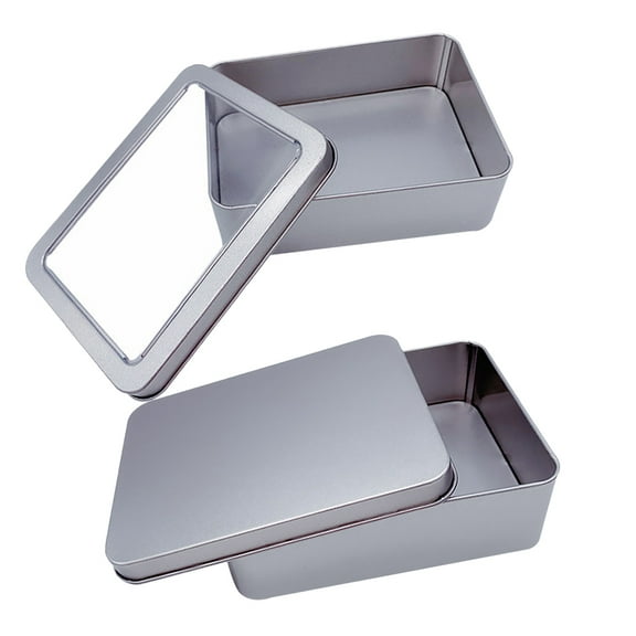 Raindrops  2 Pcs Large Tin with Lid Box Puzzle Cards Storage Child Baby