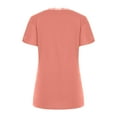 thumbnail image 2 of Scyoekwg Summer Casual Tops for Women Trendy Short Sleeve T Shirts Classic Solid Color Tshirt Loose Comfy Blouse V-Neck Lace Basic Tops Going Out Tops Blouses (Pink,XXL), 2 of 6