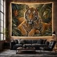 thumbnail image 6 of Tiger Family Among Dark Green Leaves, Serene Illustration for Animal Lovers, Wildlife Wall Art, Mother'S Day Gift, Tapestry Wall Hanging for Bedroom and Living Room, 6 of 7