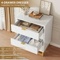 thumbnail image 3 of Dresser for Bedroom, 4 Drawer Dresser with Metal Legs, Modern Dressers Chest Organizer with Wide Storage, Chest of Drawers for Bedroom, Living Room, Entryway, 3 of 6