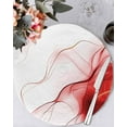 thumbnail image 2 of Round Placemats Set of 4 Red Water Ripple Place Mats Washable Woven Placemat Marble Modern Art Circle Braided Table Mat for Kitchen Dining Table Party Home Decor 15 Inch, 2 of 8