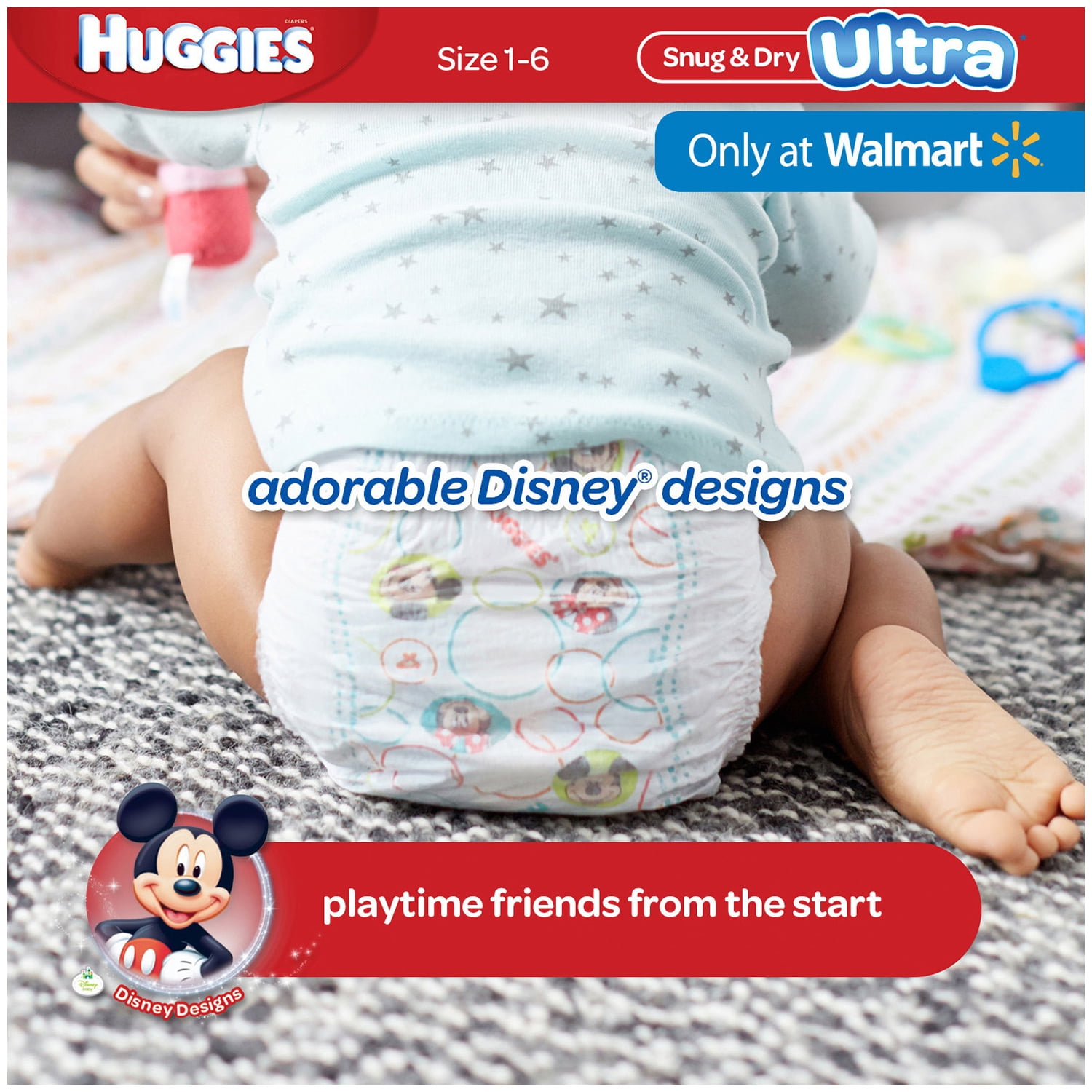 HUGGIES Snug & Dry Ultra Diapers, Size 3, 132 Diapers