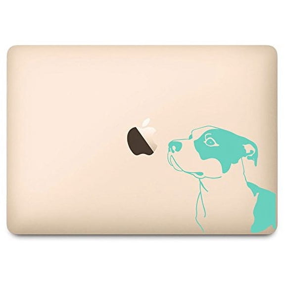 Mint Pitbull Dog Breed Sniffing Apple Decal for 12" Macbook
