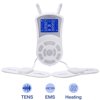Easy@Home 3-in-1 TENS Unit & EMS Muscle Stimulator with Heat – Rechargeable, Adjustable Intensities, Pain Relief for Back, Neck & Shoulders (EHE018)