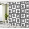 thumbnail image 4 of Ambesonne Abstract Shower Curtain, Blossom Petal in Geometric, 69"Wx70"L, Charcoal Grey and White, 4 of 4