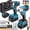 1*6.0Ah battery + 2-piece set, variant on DGB 21V Cordless Power Tool Combo Kit, Brushless Impact Drill & Impact Wrench, Rechargeable Lithium Battery Powered Hand Tools Set for Home Repair, Construction & DIY Projects