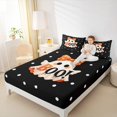 thumbnail image 4 of jejeloiu Spooky Ghost Twin Sheet Sets,Halloween Theme Twin Fitted Sheet,Orange Dot Bowtie Flat Sheet For Girls Boys,Super Cozy Room Decor,3-Piece, 4 of 7