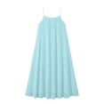 thumbnail image 5 of Horkkom Spaghetti Strap Dresses for Women V Neck Short Sleeve Solid Color Maxi Dresses Pleated Loose Casual Dresses, S-2XL, 5 of 7