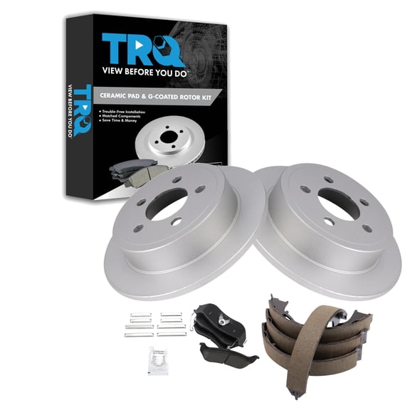 TRQ Rear Brake Pad & Rotor Kit Fits 2003-2007 Jeep Liberty 2003-2006 Wrangler BKA53897