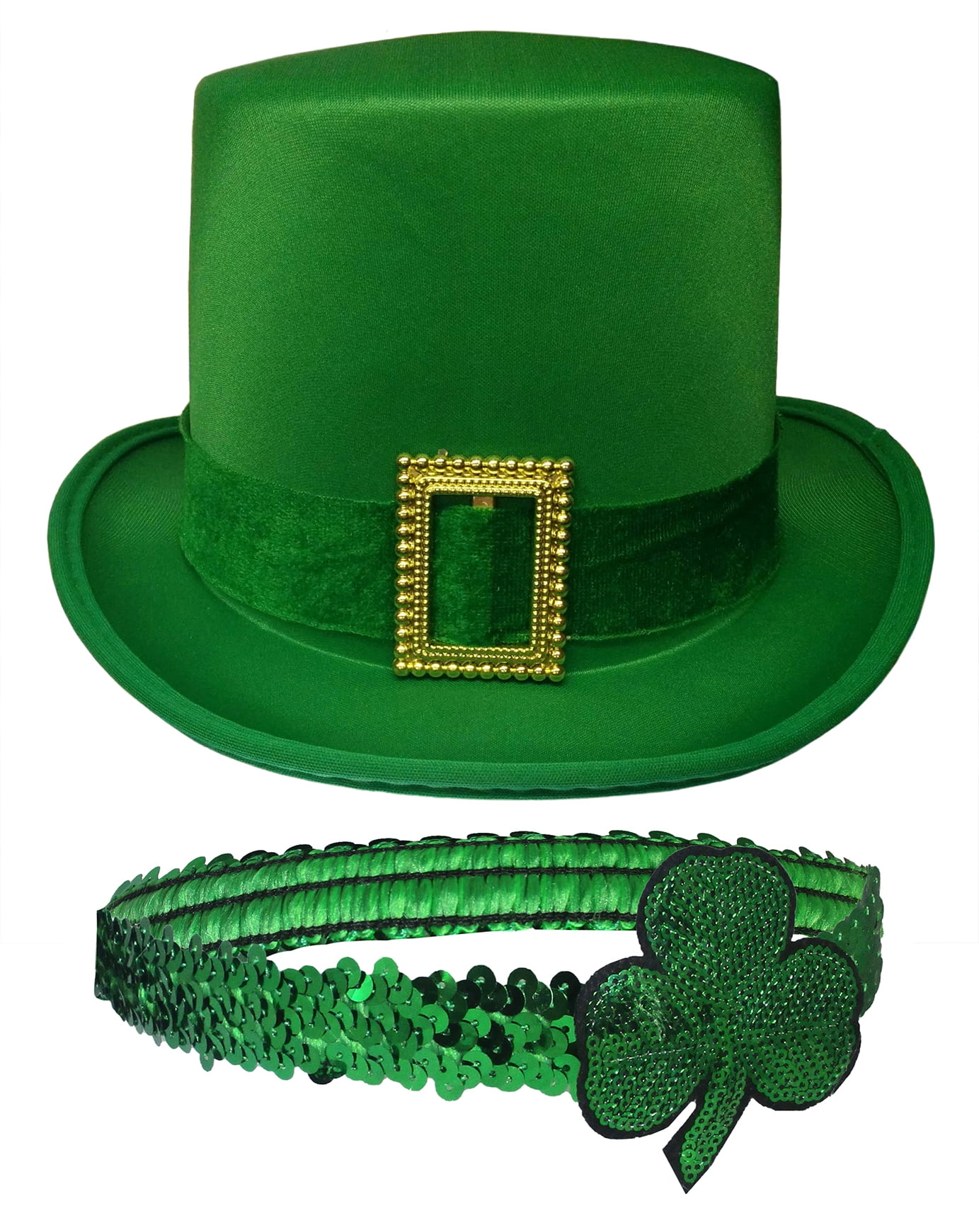 GREEN GLITTER COWBOY HAT WILD WESTERN COWGIRL ST PATRICKS DAY IRISH FANCY DRESS 