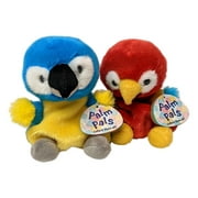 Set of 2 SCARLETTE MACAW & BLUES MACAW Palm Pals 5" Stuffed Animal Plush, Aurora