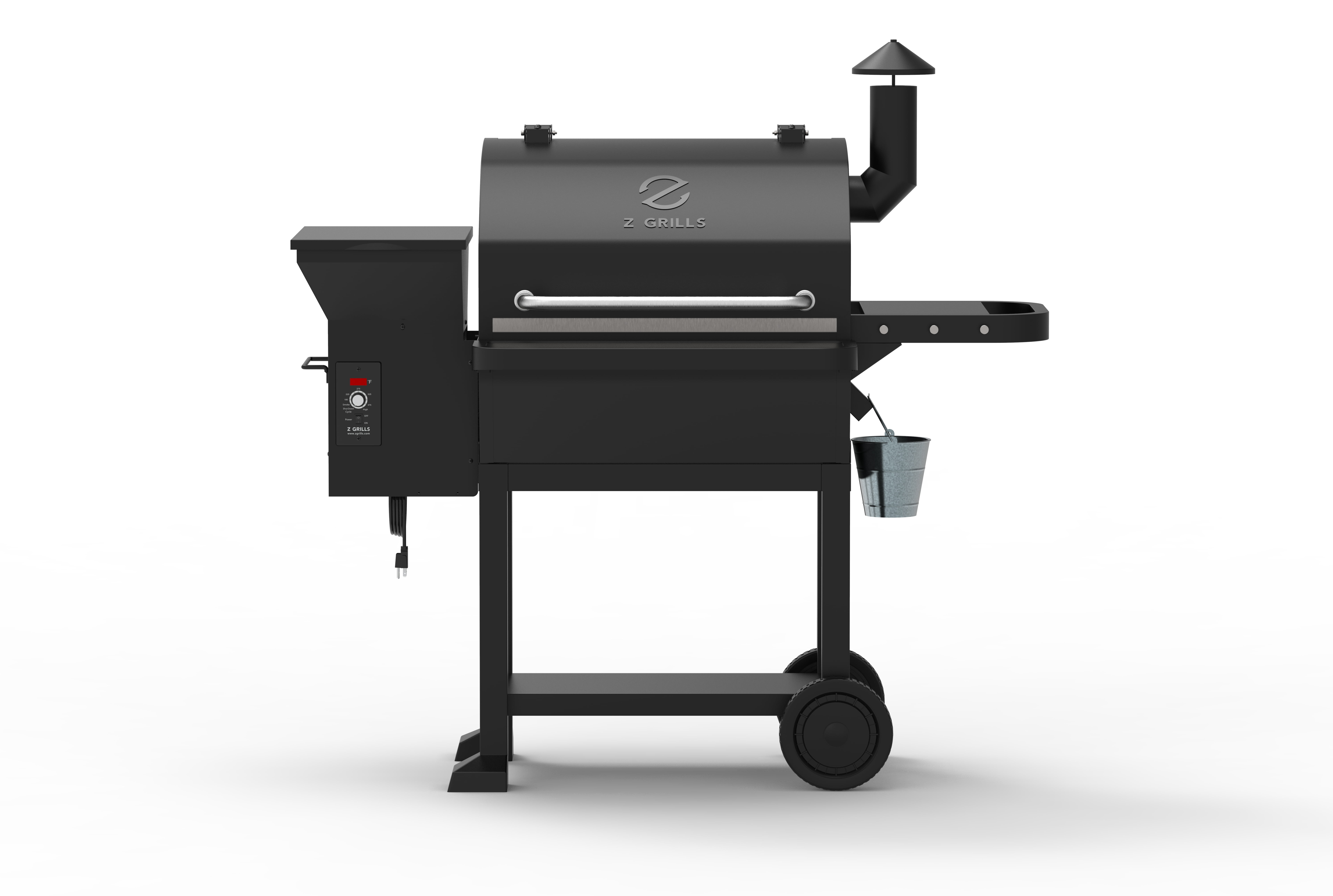 Z Grills 10002E Smart Wood Pellet Grill 8 in 1 Outdoor BBQ Smoker 1060 Sq Inches Cooking Area Barbecue Grill Stainless and Black, Size: ZPG-10002E