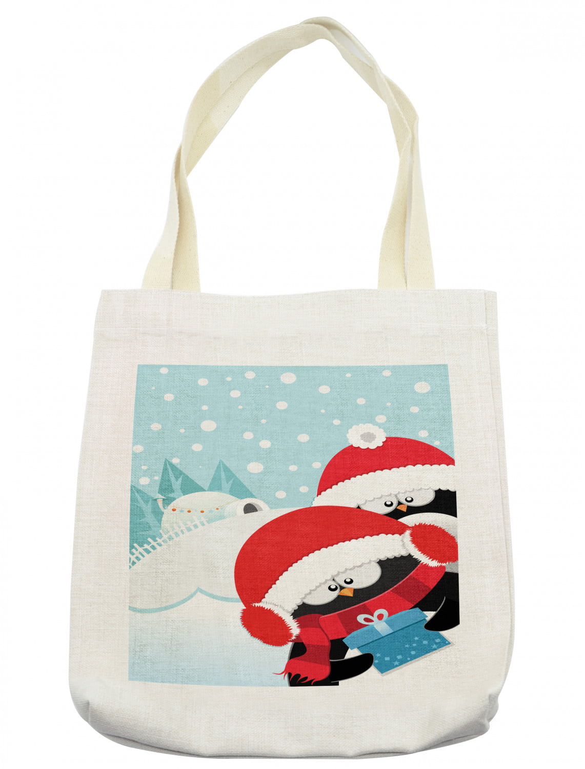 Large Christmas Holiday Santa 16.5" X 16.5" Reusable Eco Shopping Tote Gift Bags 
