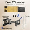 thumbnail image 3 of MountFTV Full Motion Articulating TV Wall Mount Swivel Tilting for 26-70inch, Holds up to 99lbs, Max 400x400mm, 3 of 11
