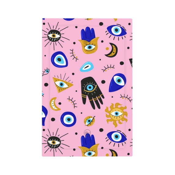 DouZhe 1-Gang Blank Wallplate, Evil Eyes Hamsa Hand of Fatima Decorative Wall Plates