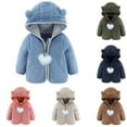 thumbnail image 4 of ZACPNCV Baby Girls Boys Winter Coat Warm Fleece Jacket with Bear's Ear Hooded Cozy Outwear for Infant Toddler Brown 12-18 Months, 4 of 4