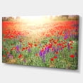 thumbnail image 2 of Expansive Poppy Field At Sunset - Floral Canvas Art Print, 2 of 3