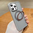 thumbnail image 3 of 360°Rotatable Stand for iPhone 15 Pro Max Case,Compatible with MagSafe,Military Grade Protection [Magnetic Kickstand & Ring Holder] Slim Shockproof Translucent Matte Hard Case Gray, 3 of 8