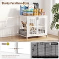thumbnail image 4 of YOKWOK 26 Inch Heavy Duty Dog Crate Furniture, Small Dog Kennel with 6 Locks & & Double Door, Escape-Proof Indoor Dog Cage for Small Dogs, Chew Resistant Metal Dog House, White, 4 of 7