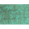 thumbnail image 1 of Ahgly Company Machine Washable Indoor Rectangle Oriental Turquoise Blue Industrial Area Rugs, 7' x 9', 1 of 4
