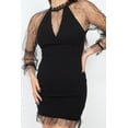 thumbnail image 3 of Pearl Trim Mesh Bodycon Dress M, 3 of 14