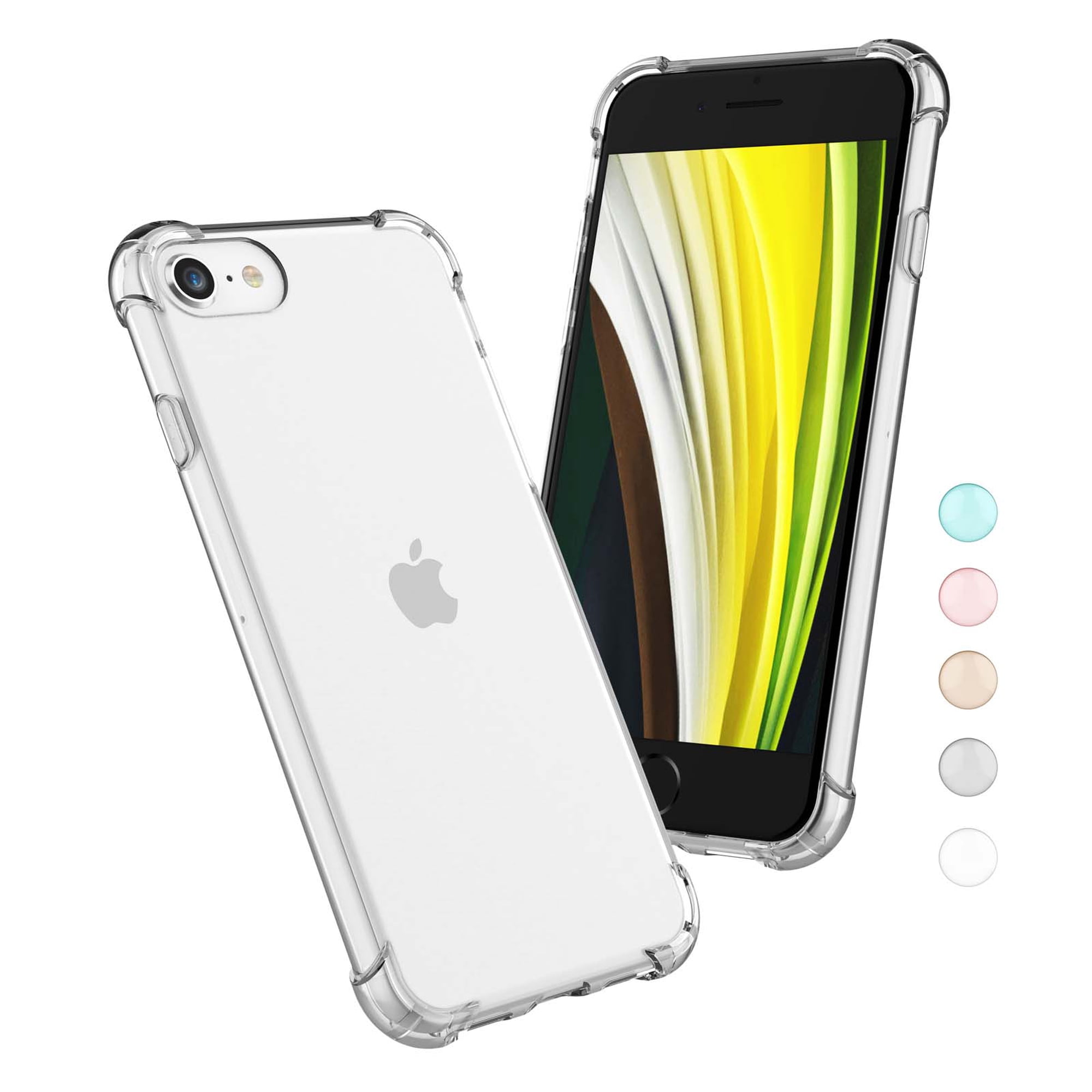 iPhone SE 2 2020 Case, iPhone 8 Clear Case, iPhone 7 Case, Njjex Crystal Transparent Clear Flexible Shock Absorption Bumper Soft Gel TPU Cover for iPhone SE 2020 7 8 4.7" -Clear