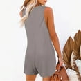 thumbnail image 4 of Rompers for Women Snoarin Plus Size Sexy Button V-Neck Sleeveless Loose Fit Wide Leg Overalls Jumpers with Pockets, 4 of 8