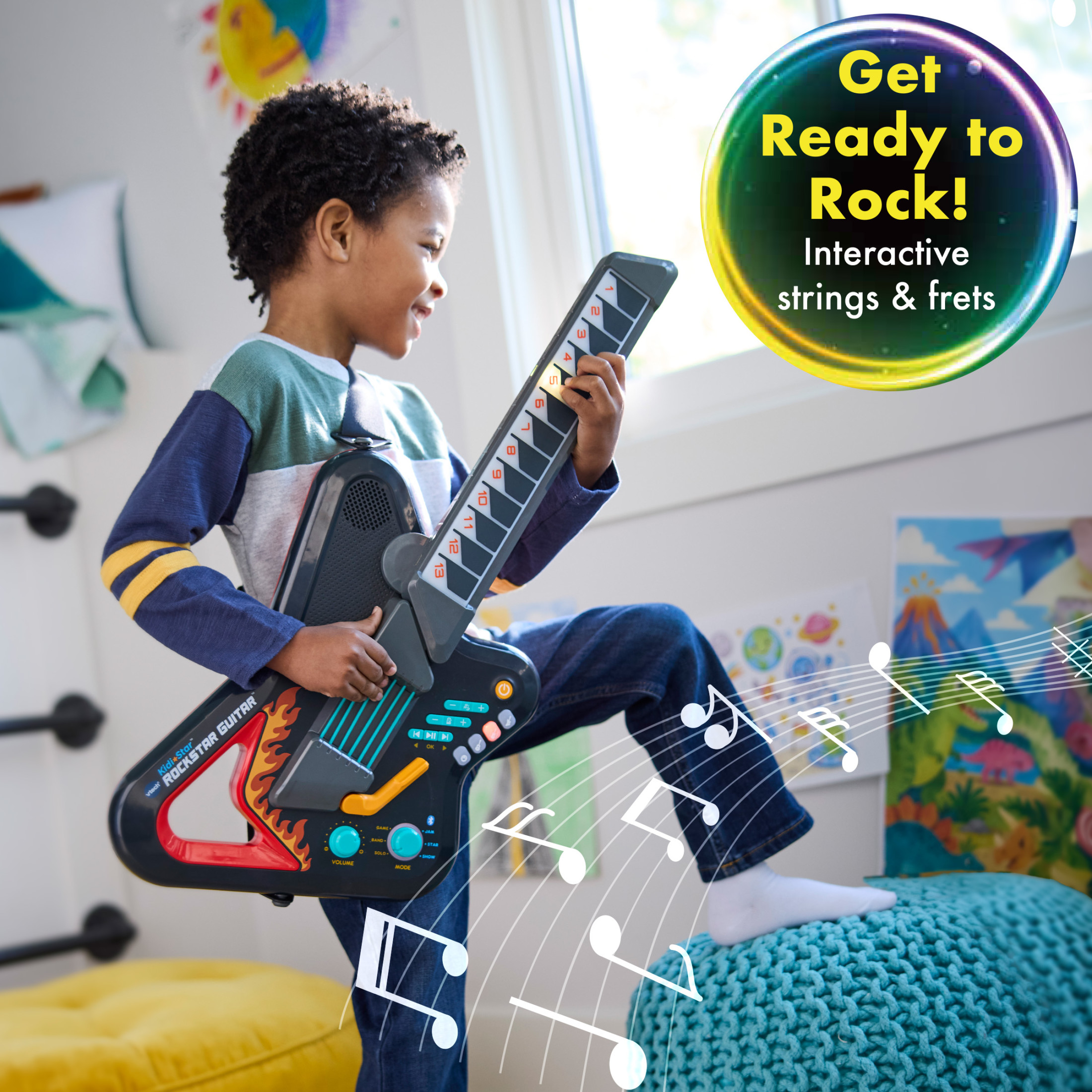 Vtech Kidi Star Rockstar Interactive Musical Guitar, Multicolor photo 3