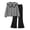 Black-03, variant on Owordtank Girls Trendy Casual Sweatsuit: 2-Piece Striped Print Collar Pullover Sweatshirt & Flare Pants, Fall Winter School & Play Outfit