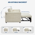 thumbnail image 4 of Causeuse Convertible en Velours Côtelé – Dossier Réglable, Lit Escamotable, Station de Recharge Intégrée et Poches Latérales, Design Moderne pour Salon, Chambre Ou Appartement, 4 of 10
