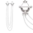 thumbnail image 1 of Chained 14G Nipple Shield Jewelry Laurel Design Surgical Steel, 1 of 2